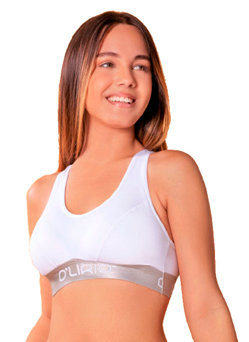 1163 Top deportivo corte olímpico, elástico ancho y personalizado - D'lirio