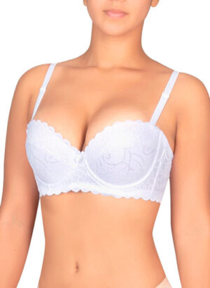 1338 Brasier con copa strapless, efecto push up, con encaje y power net - D'lirio
