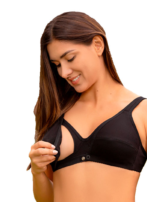 1410 Brasier materno de gamuza y algodón interno, con broche en copa - D'lirio